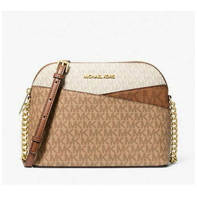 Michael Kors Bolso Bandolera Jet Set Travel Mediano con Logo Distintivo y Bloques de Color para Mujer (Camel Multi) 35S5GTVC6B-222