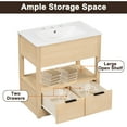thumbnail image 4 of Fulvari 30" Bathroom Vanity With Sink, Freestanding Vanity Sink Set, Storage Cabinet With Open Storage Shelf and 2 Drawers, 4 of 8