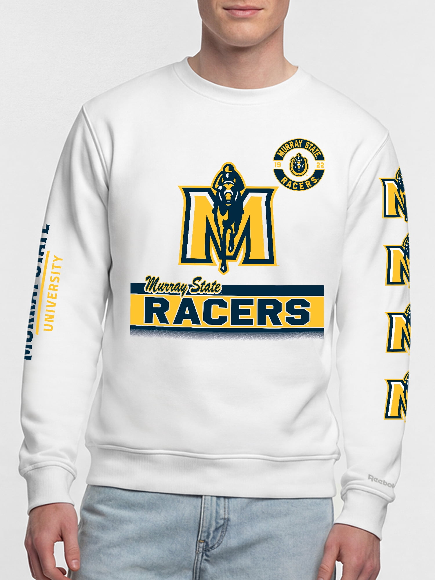 Murray State Racers Reebok Mens White Crew Sweatshirt