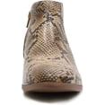 thumbnail image 4 of Soda Mug Women's Python Low Cut Pointed Closed Toe Rubber Sole Block Heel Ankle Booties (Python, 7), 4 of 5