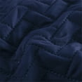 thumbnail image 5 of JML Quilt Set 3 Piece Microfiber Coverlet Shams Set, Soft Lightweight King, Navy Weave, 5 of 6