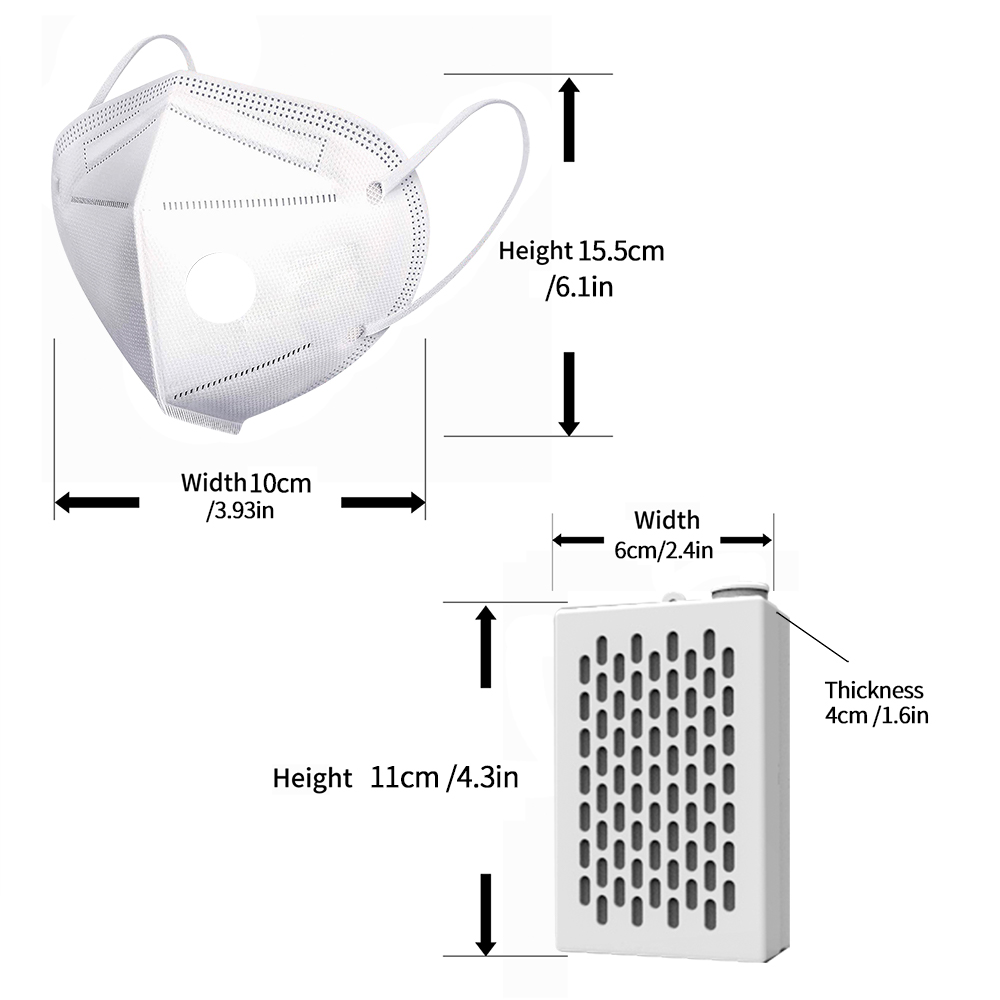 Rechargeable Electrical Air Face Mask with Fan, Reusable Portabler with HEPA Filter for Sleeping Outdoor Sports Housework