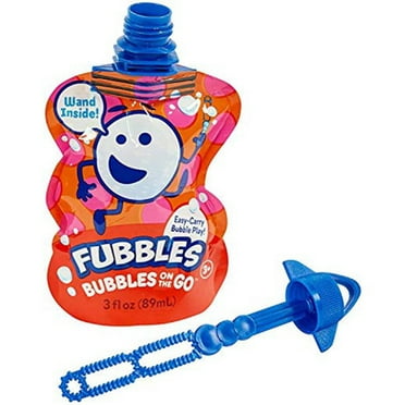 Little Kids Fubbles Bubbles on The Go Party Favor  Reusable or Single Use Bubble Pouch.