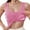 Pink, variant on Kureaily Women's Plus Size Solid Ribbed U Neck Tank Top With Built In Pads For Summer Soft Camisole Sleeveless