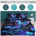thumbnail image 5 of 3 Pcs Soft Bedding Set, Includes 1 Duvet Cover with Zipper And 2 Pillow Shams,Butterfly Faith Hope Love Queen(90"×90"), 5 of 8