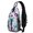 Butterfly and Blue Pink Pattern, variant on Butterfly and Rose Pink Pattern Sling Backpack, Cycling Sling Bag with Earphone Port, Breathable Padded Back Gift Ideas for Travel Shopping