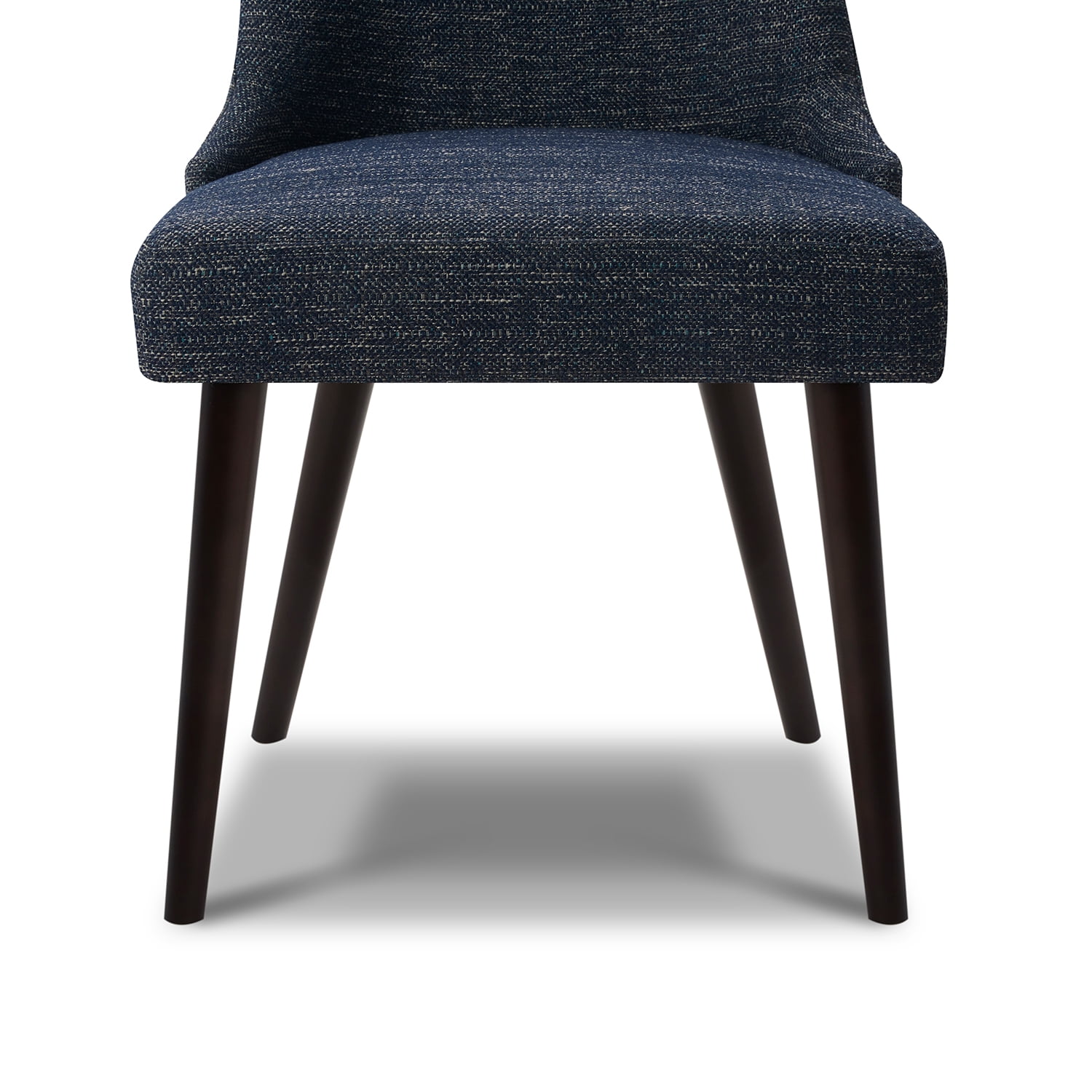 CHITA Modern Fabric Upholstered Kitchen & Dining Room Chairs Set of 2, Wood Legs, Dark Blue
