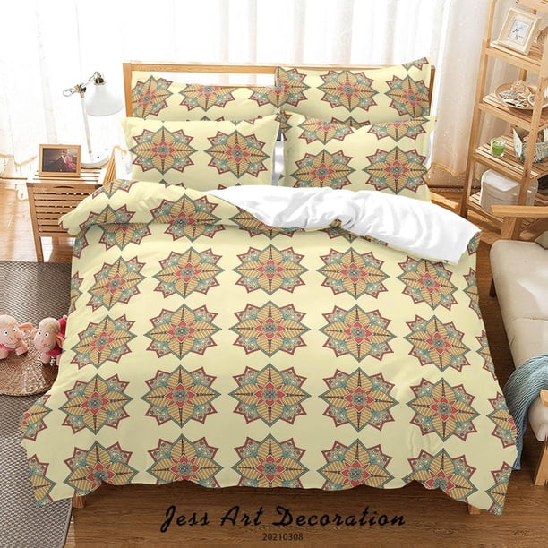 3D Abstracto Azul Geométrico Floral Funda de edredón Set Ropa de Cama Set Funda Nórdica