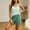 Green women's striped pajama set a1, variant on Women's 2 Piece Pajama Set Sleeveless Tank Top and Elastic Waisted Shorts Striped Casual Loungewear Comfy Lounge Set for Women Plus Size Matching Sleepwear, Coffee 2XL