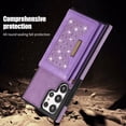 thumbnail image 6 of Feishell Crossbody Wallet Women Case for Samsung S23 Ultra, Credit Card Holder Phone Case with Strap,PU Leather Purse with Lanyard Bling Flip Cover for Samsung Galaxy S23 Ultra, Purple, 6 of 10