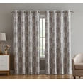 thumbnail image 2 of THD Verona Damask 100% Room Darkening Thermal Insulated Curtain Grommet Panels - (Neutral, 100 W x 63 L), 2 of 4