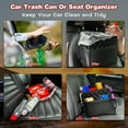 thumbnail image 7 of Noaman 2025 UPDATED 2 Pack Car Seat Organizer for Backseat with Storage Pockets, Multipurpose Hanging Trash Bag & Organizer - Premium PU Leather, Large Capacity 2.14 Gallon, Black, 7 of 7