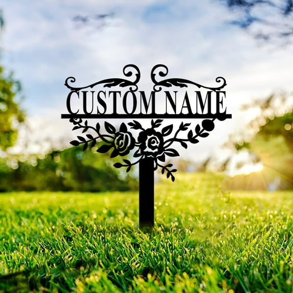 Custom Personalized Metal Garden Sign,Custom Garden Sign,Floral Garden Stake,Outdoor Garden Decor,Garden Art,Address Sign