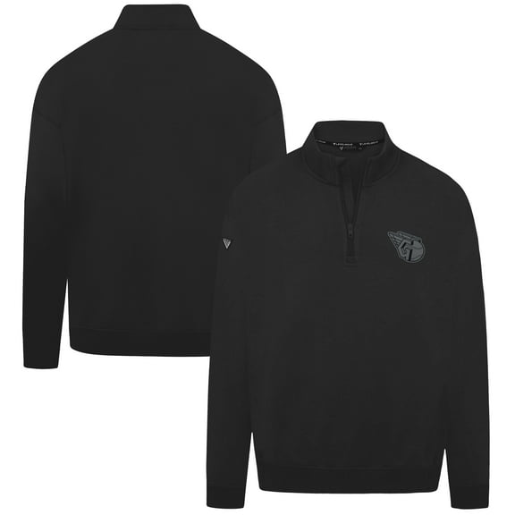 Men's Levelwear Black Cleveland Guardians Murray Nightfall Quarter-Zip Top