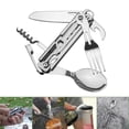 thumbnail image 6 of Yucurem 6 in 1 Multifunction Camping Tableware Folding Fork Spoon Knife Travel EDC Tool, 6 of 10