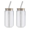 thumbnail image 1 of 2pcs Drinking Glasses Can Cup Cold Drink Cup/glass Can Cup/milk Cup+ Glass Straw, 1 of 5