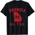 thumbnail image 1 of Playera Georgia vs Todos Ustedes para Y'All de Georgia Mujer Divertida Viaje Cuello Redondo Manga Corta Estampado Negro, 1 of 7