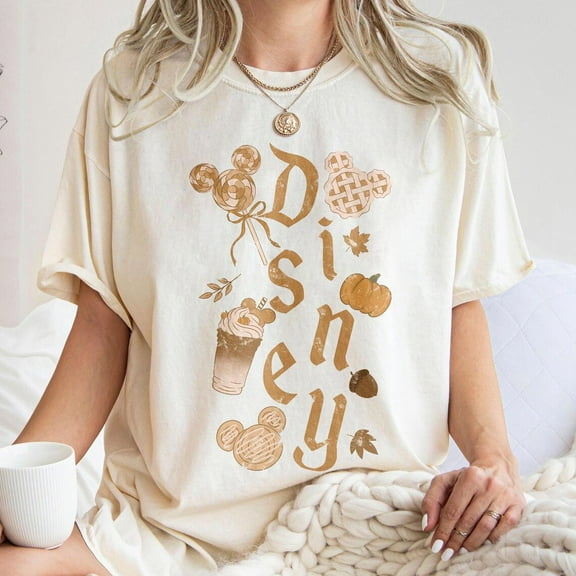 Cozy Fall Disney Snacks Shirt, Mickey Pumpkin Spice Latte Tee, Vintage Autumn Disney Foodie T-Shirt, Disney Fall Shirt, S-5XL Shirt