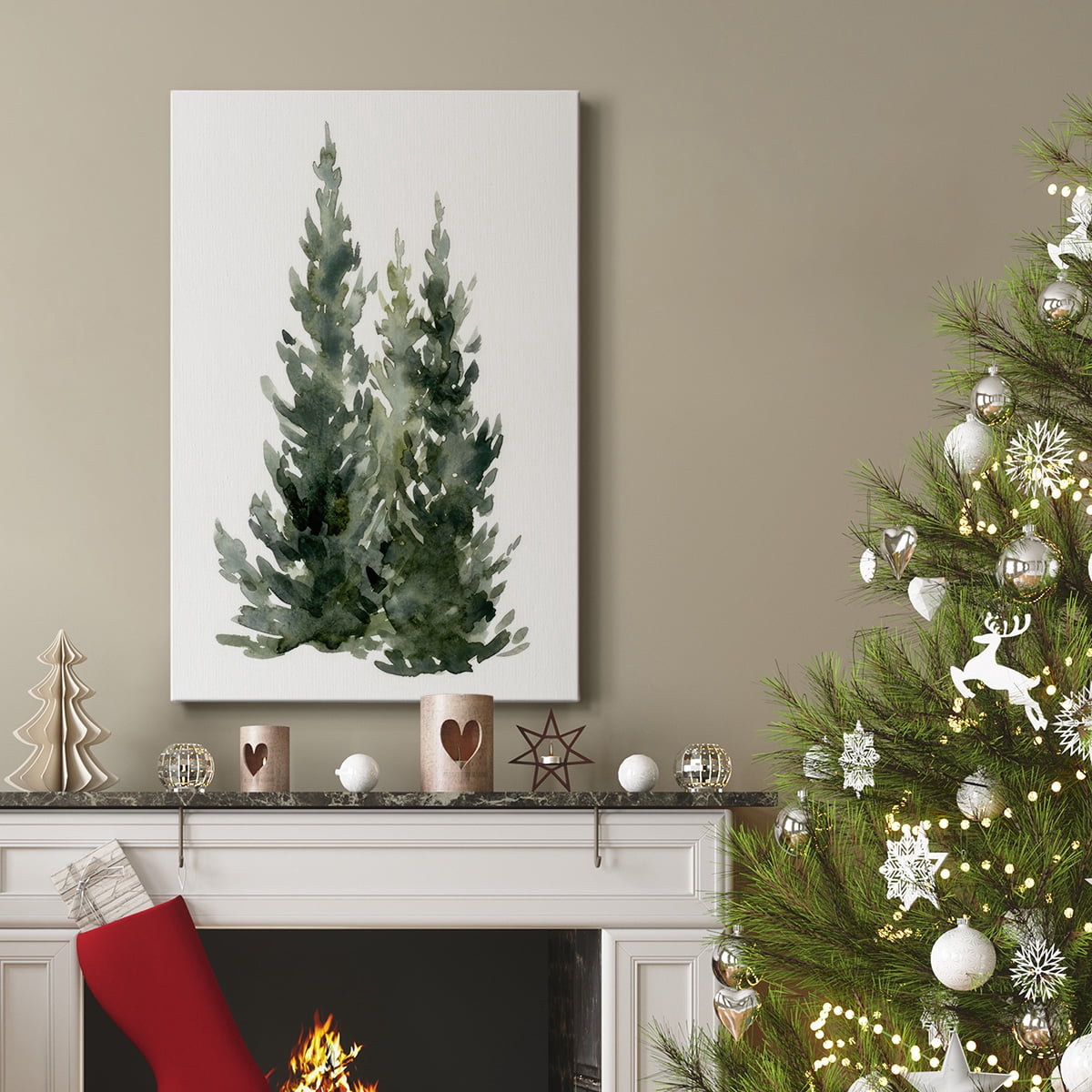 Simple Evergreens I- Gallery Wrapped Canvas