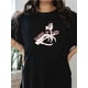 thumbnail image 1 of Clouds of Love, Valentine'S Day skeleton smoking Stylish Plus Size Women'S Casual T-shirt - Round Neck Short Sleeve Print Tee for Confident Ladies - Comfortable, Breathable, and Versatile-Designed fo, 1 of 8