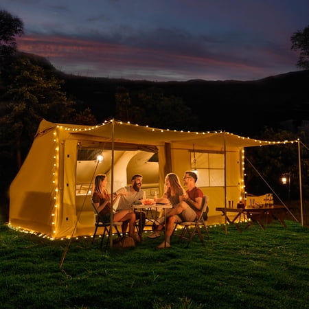 SOBREMESA Inflatable Camping Tent, 8-10 Person Large Family Glamping Tent with Pump, Easy Setup Blow Up Tent with Stove Jack, Mesh Windows & Extended Canopy, Waterproof Windproof Outdoor Shelter