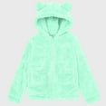 thumbnail image 5 of UQJfacai Girls Fleece Jacket Kids Bear Ear Hooded Sherpa Jacket Zip Up Hoodie Boys Winter Warm Coat with Pockets Fall Clothes 5-15 Years, 5 of 8