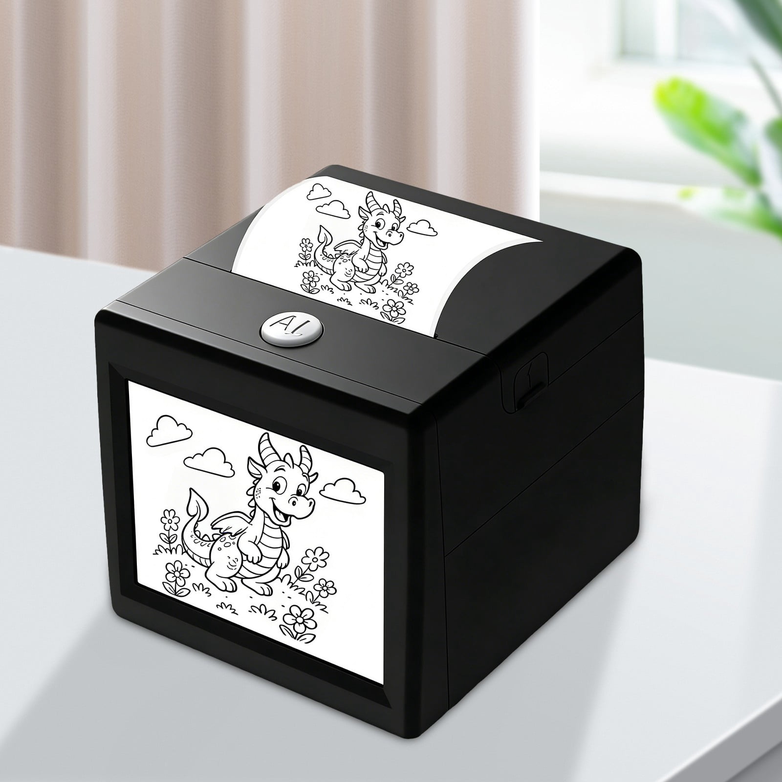 AI Voice-Powered Sticker Maker,Portable Thermal Printer with 4 Art Modes,Reusable Smart Inkless Sticker Maker,3.19x3.5x3.7 inch Custom Sticker Machine Box for Journaling,DIY Crafts (Red)