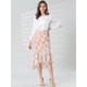 thumbnail image 3 of INSPIRE CHIC Falda De Cola De Pez De Gasa Con Dobladillo Con Volantes Y Cintura Elástica Floral Para Mujer Rosa L, 3 of 6