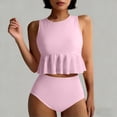 thumbnail image 7 of nerohusy Blouson Womens Tankini Swimsuits Two Piece Tummy Control Modest Bathing Suit High Waist Swimwear,Pink,XL, 7 of 7