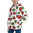 thumbnail image 2 of KLL Unisex Kids Boys Girls Hooded Pocket Pullover Hoodies-Hand Drawn Strawberry, 2 of 5
