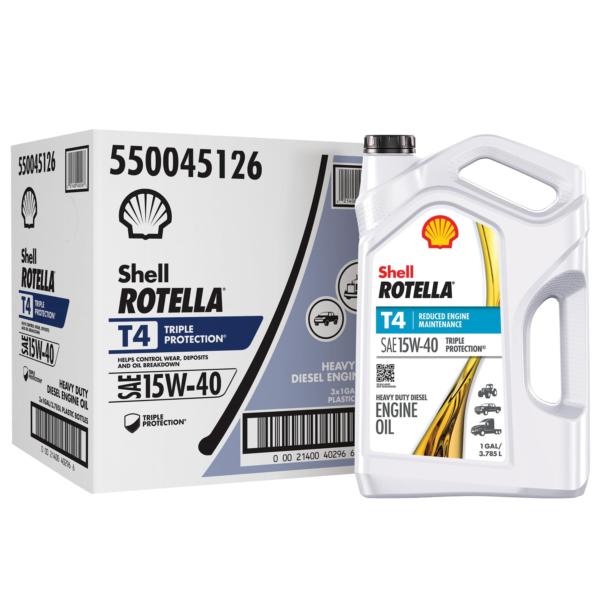 Aceite de motor Shell Rotella T4 Triple Protection 15W-40 3.78L ...