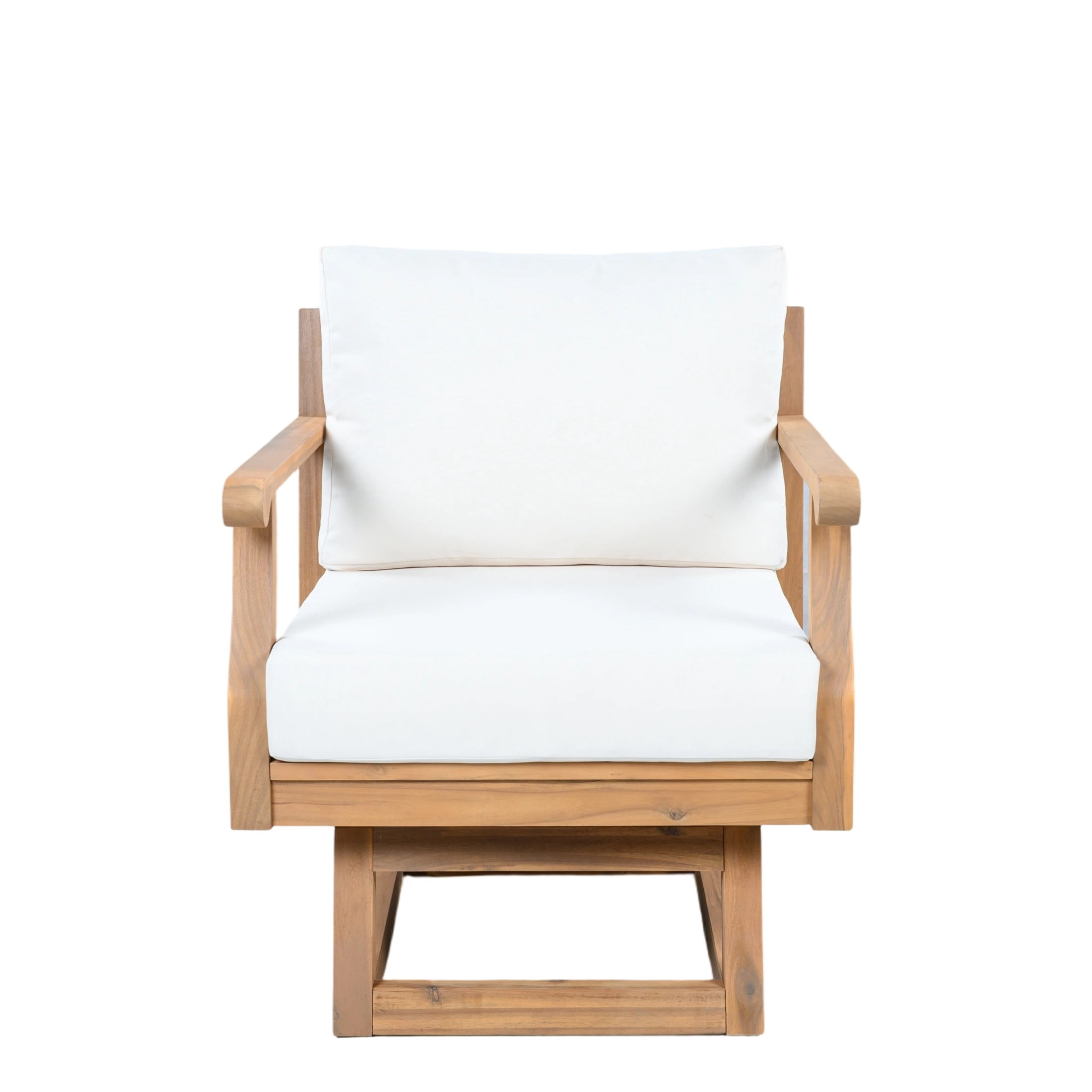 Christopher Knight Home Outdoor Swivel Club Chair with Cushions, Natural + Beige