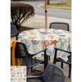 thumbnail image 5 of Outdoor Tablecloth with Umbrella Hole for Patio/Picnic/Party/Camping, Nautical Coastal Waterproof Table Cloth Square Cover Washable, Watercolor Ocean Turtle Coral Starfish Beige (54"x 54"), 5 of 8