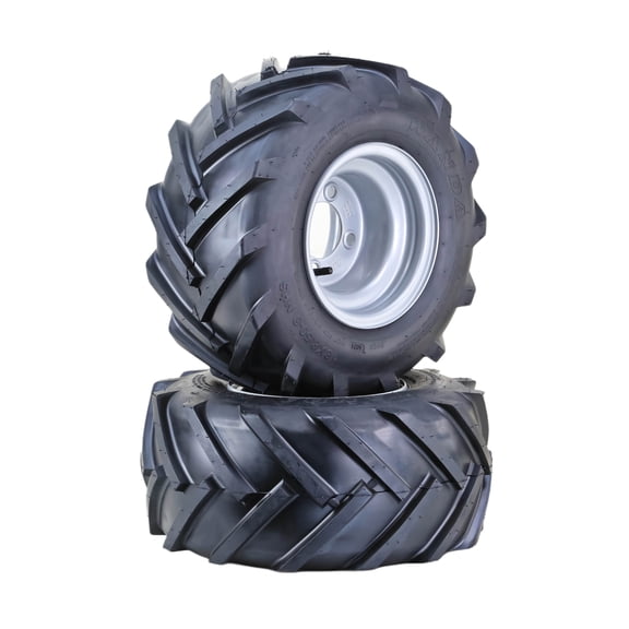 WANDA Lawn Mower Tractor Tire & wheel 18X8.5-8 4-Ply with 4 Lugs on 4" PCD Silver Wheel-13079,SET 2