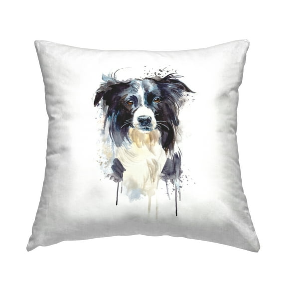 Stupell Industries Collie Dog Modern Splash Square Decorative Printed Throw Pillow, 18 x 18