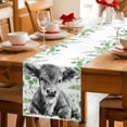 thumbnail image 5 of Grey Cow Table Runner 70 Inches, Weeping Green Leaves Elegant Farmhouse Bed Runner Dresser Scarves Tabletop for Indoor Outdoor Parties/Ceremony/Banquet, 13" x 70", 5 of 8