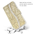 thumbnail image 7 of Leather For Samsung Galaxy A57 5G Case 6.7",Glitter Sparkly Bling Flip Wallet Leather Case With Card Holder Shockproof Kickstand Protective Phone Cases Cover,Gold,For Galaxy A57(5G), 7 of 7