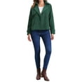 thumbnail image 2 of Abrigo Trench Chic Inspire para mujer, chaqueta corta de solapa con doble botonadura, color verde, 2 of 5