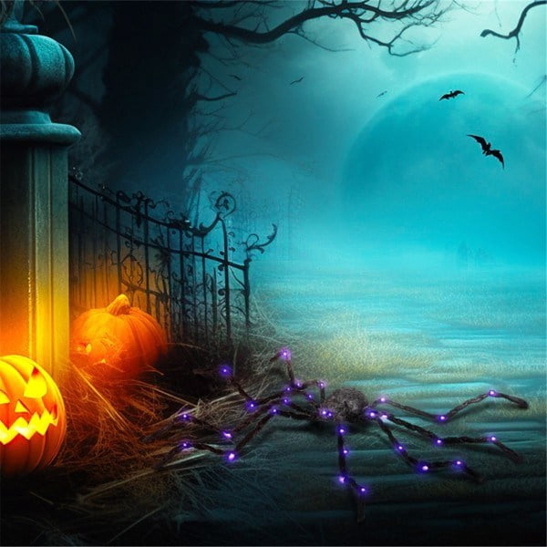 47.2IN Light-Up Oversized Spider with Bendable Legs Battery-Operated Halloween Decor