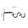 thumbnail image 2 of Unique Bargains Curtain Rod Bracket Iron Double Holder Support Drapery Rod  4.92" x 2.76" x 0.83" Black 2Pcs, 2 of 3