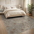 thumbnail image 3 of ODIKA 8'x10' Washable Area Rug Non-Slip Chair-Friendly Mat Vintage Scroll Faded Field Distressed Border Southwestern Boho Flowing Dynamic for Dining Room, Large Office, Lounge, 3 of 7