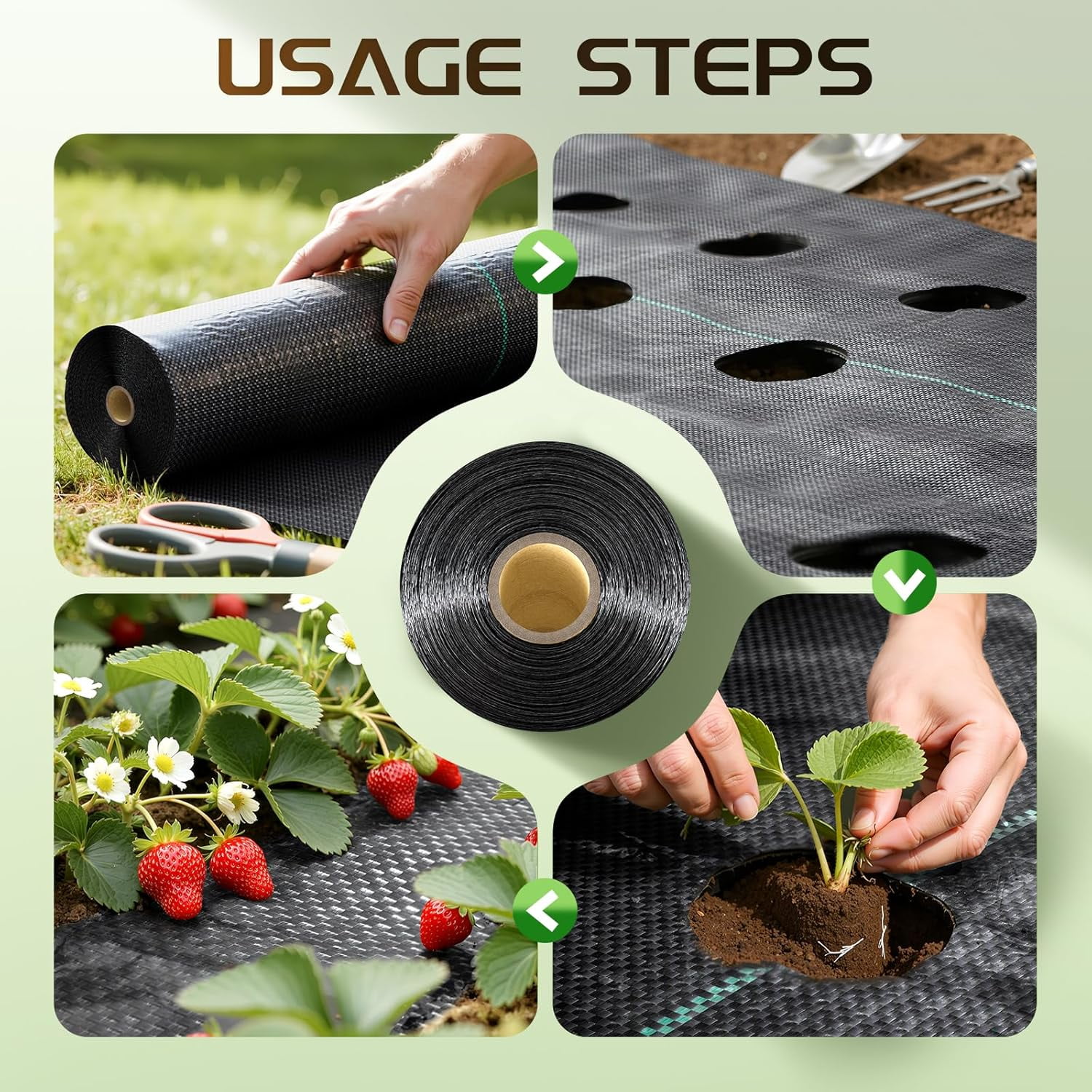 Land Guard 6ft x 200ft Weed Barrier Fabric Heavy Dusty, Ground Cover, Weed Mat, Woven Landscape Fabric for Garden, Lawn and Outdoor Project