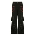 thumbnail image 6 of Women Low Waist Cargo Pants Baggy Trouser Y2k Vintage Aesthetic Low Rise Wide Leg Pant Grunge Gothic Pants with Pockets, 6 of 10
