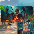 thumbnail image 5 of 1 Pcs 2D Flat License Plate Covers & Frames, Fiery Skeleton For Decorative Front, Waterproof For Decoration Aluminum License Plate Covers & Frames Cover For Men Women, 12" X 6", 5 of 7