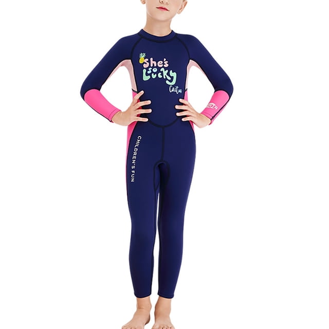 Naiovety DIVE SAIL Niños Traje de buceo Cuello 2.5 mm A prueba de sol Cálido Mantener 3 capas Impermeable Natación Playa Jugar Traje de Deportes acuáticos Rosa L Naiovety OD003303-13