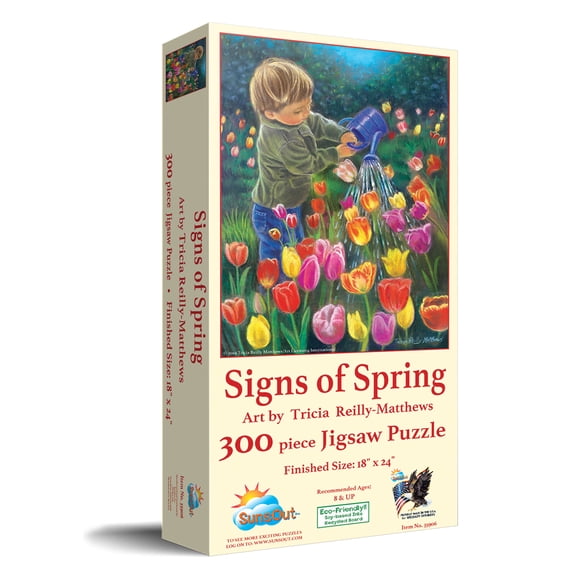 SUNSOUT INC - Signs of Spring - 300 pc Jigsaw Puzzle by Artist: Tricia Reilly-Matthews - Finished Size 18" x 24" - MPN# 35906