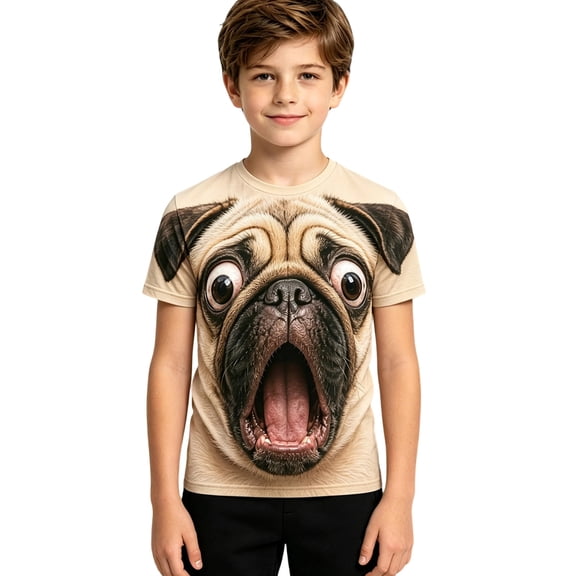 Boys T Shirts Lightweight Drop Shoulder Short Sleeve Stylish Print Crewneck Tee for Outdoor Wear Boys' Tops Tees Shirts 3 Years-4 Years