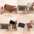 thumbnail image 2 of Billetera RUNBOX, delgada, de piel, para billetes, con bloqueo RFID, para hombre, 2 of 7