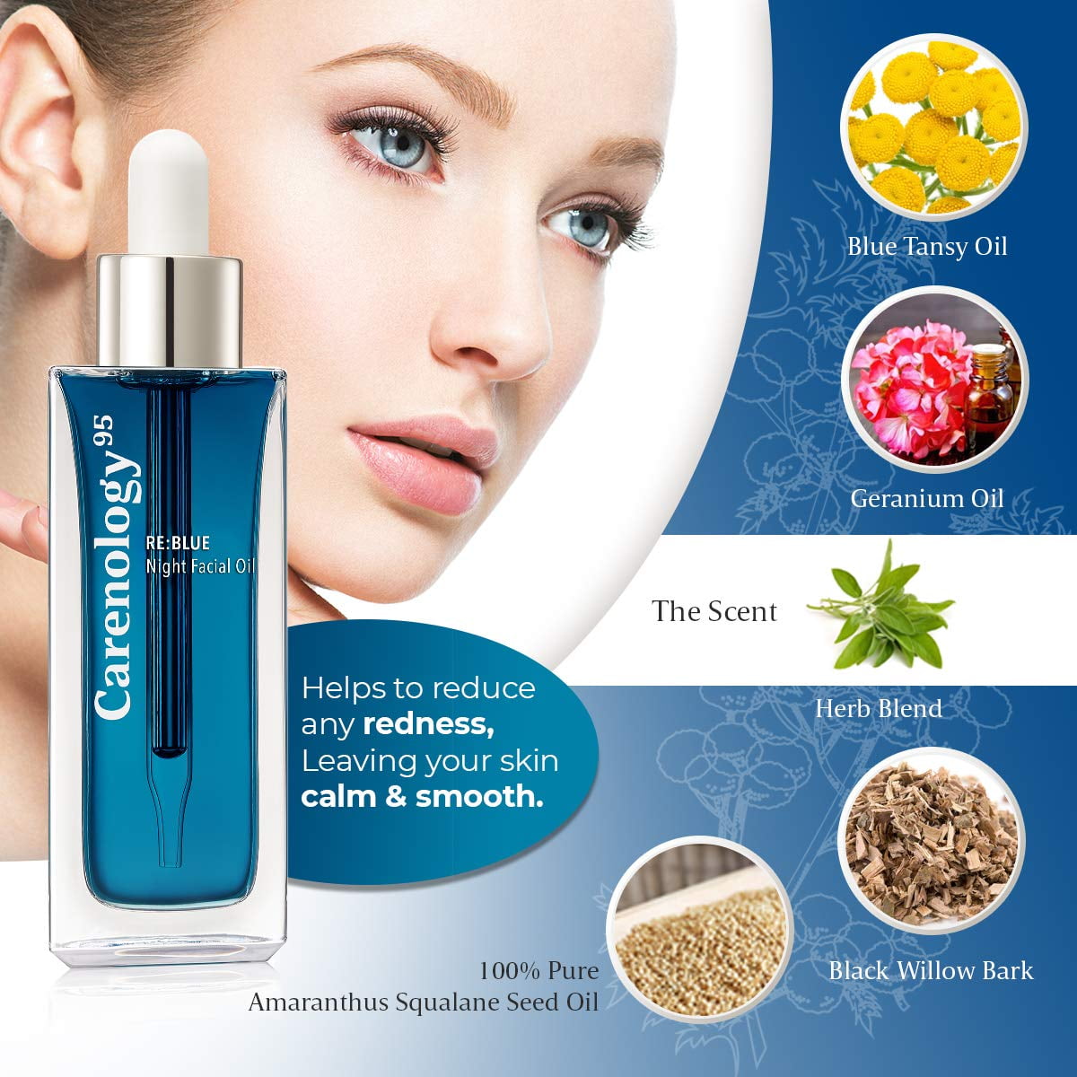 Carenology95 RE:BLUE Night Facial Oil 50ml/1.7oz