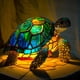 thumbnail image 4 of Lámpara de vidrieras Lámpara de cristal serie de mesa de animales, única tortuga marina, búho, luz de noche manchada, 2 uds., 4 of 8